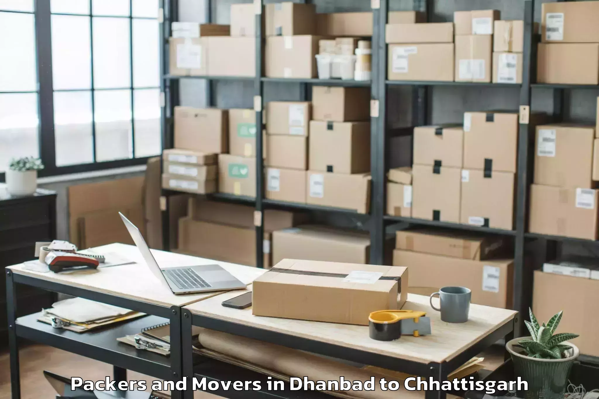 Dhanbad to Gunderdehi Packers And Movers Booking